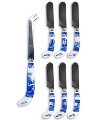 Spode Blue Italian Cheese Knife & Set of 6 Spreaders - Macy's