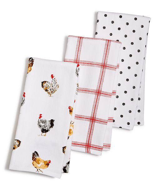 Martha Stewart Collection 3Pc. Rooster Towel Set, Created for Macy's