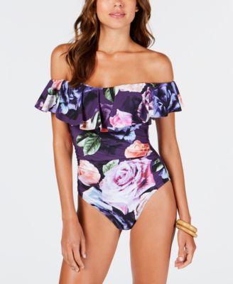 la blanca ruffle one piece