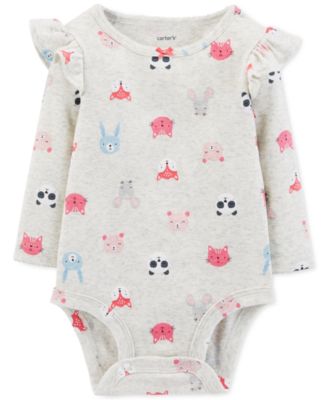 Carter's Baby Girls Forest Animal-Print Cotton Bodysuit Macy's