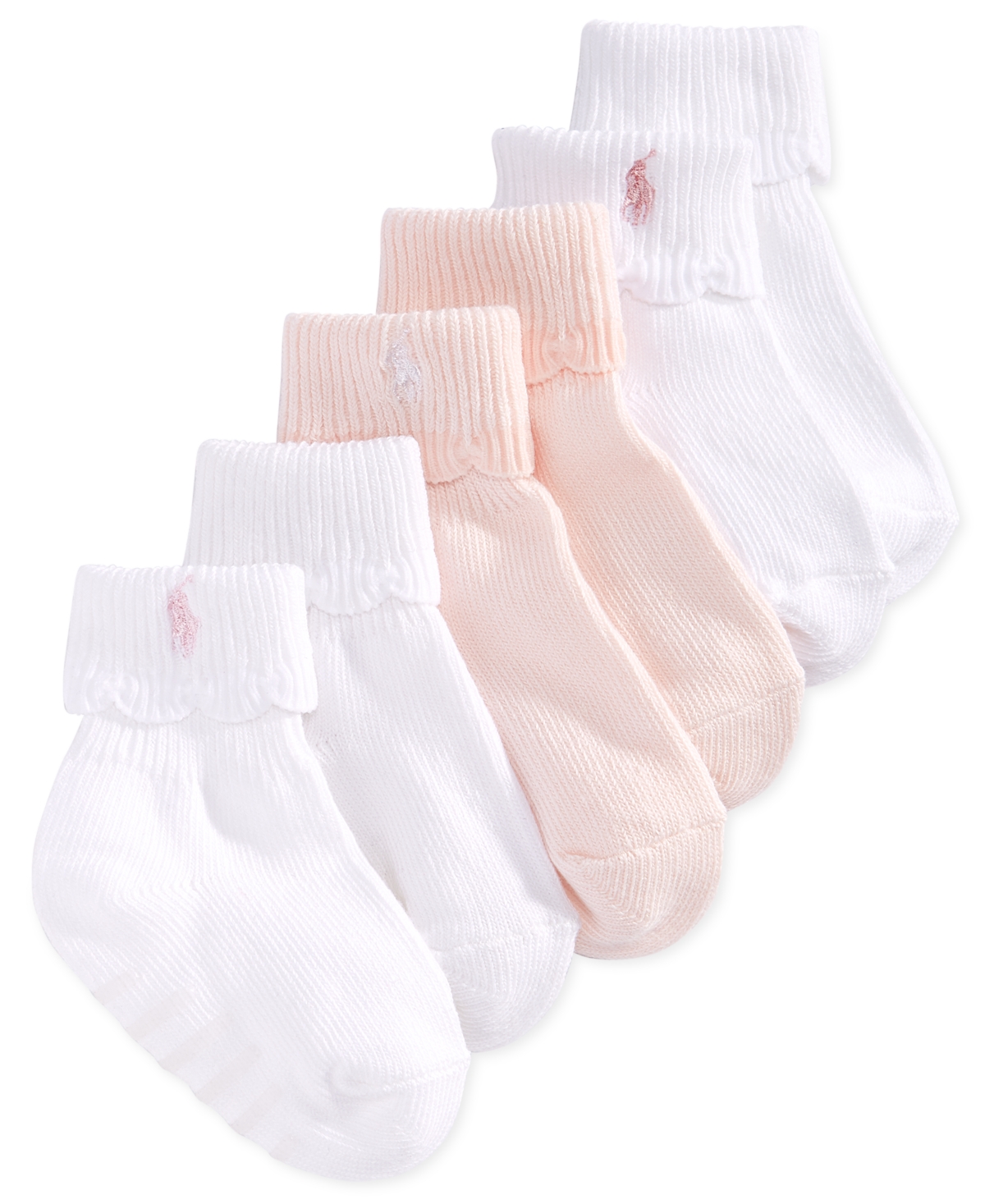 Polo Ralph Lauren Ralph Lauren Baby Girls Low Cut Logo Socks, Pack Of 3 In White,pink