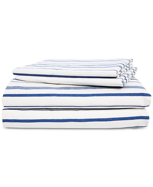 navy blue and white striped rug
