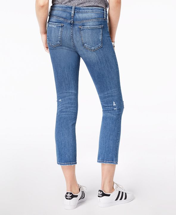 FLYING MONKEY Distressed Crop Straight Mid Rise Jeans & Reviews - Women ...