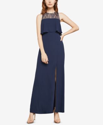 BCBGMAXAZRIA Sleeveless Cascading-Back Ruffle Gown - Macy's