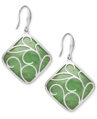 jade sterling silver earrings