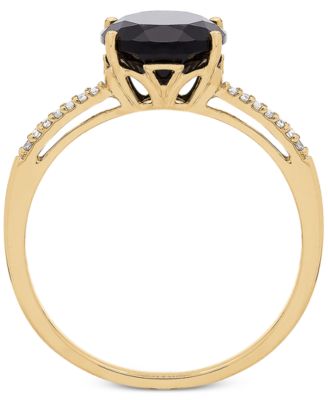Onyx (10 x 8mm) & Diamond Accent Ring in 14k Gold