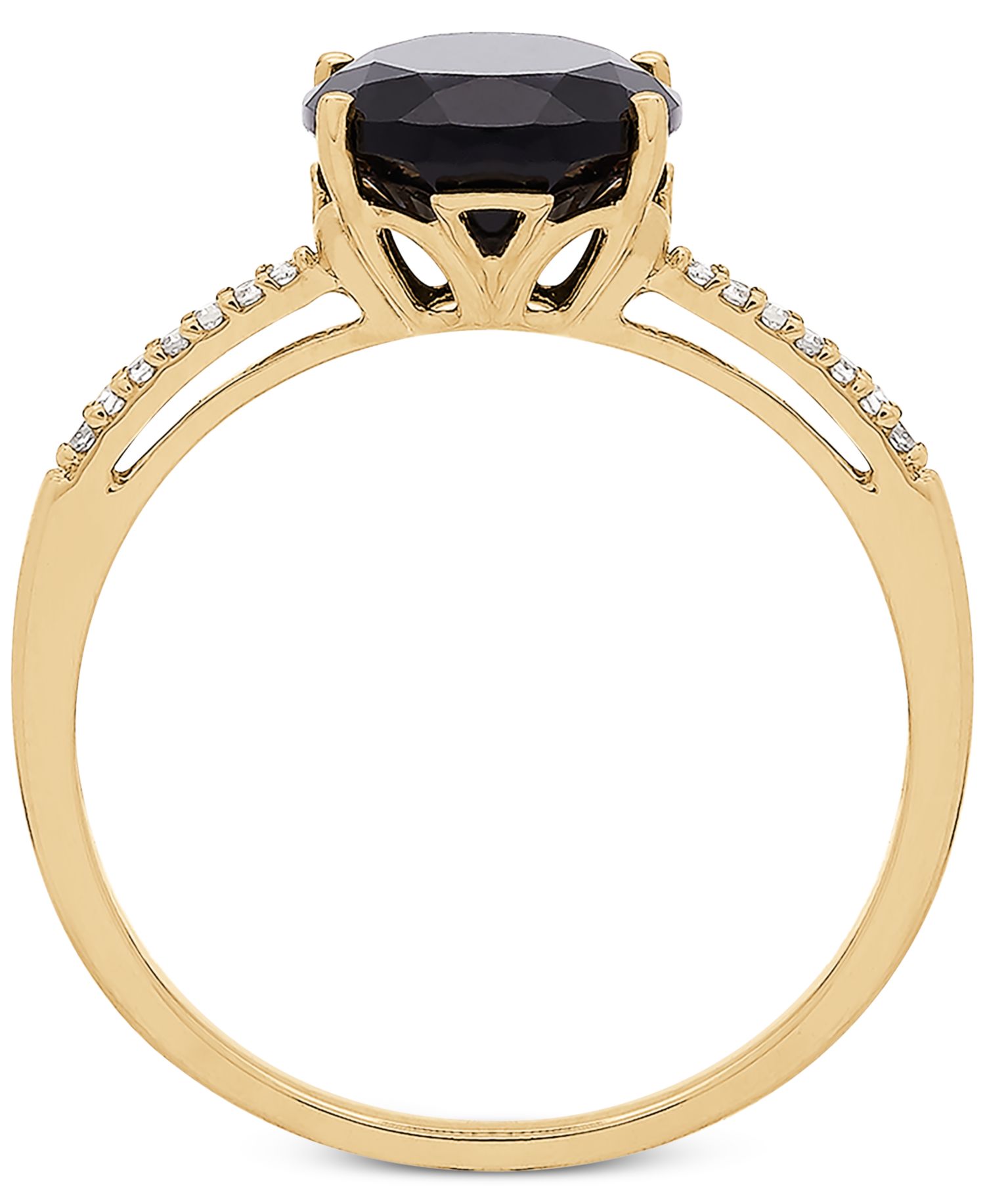 Onyx (10 x 8mm) & Diamond Accent Ring in 14k Gold