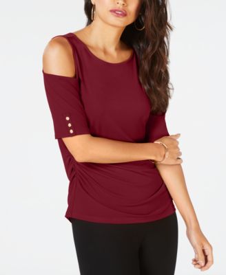 Thalia Sodi - Ruched Cold-Shoulder Top