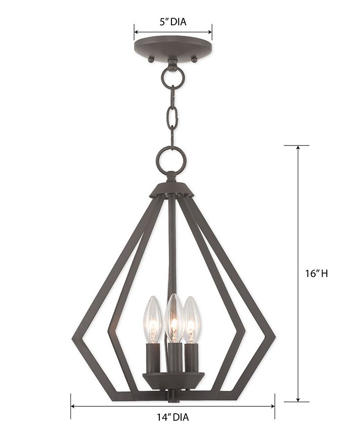 Livex Prism 3 Light Metal 14'' Pendant Macy's