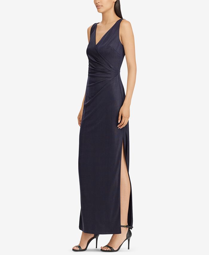Lauren ralph lauren on sale metallic surplice gown