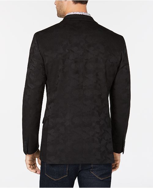 Cole Reaction Men's SlimFit Black Camouflage Sport Coat