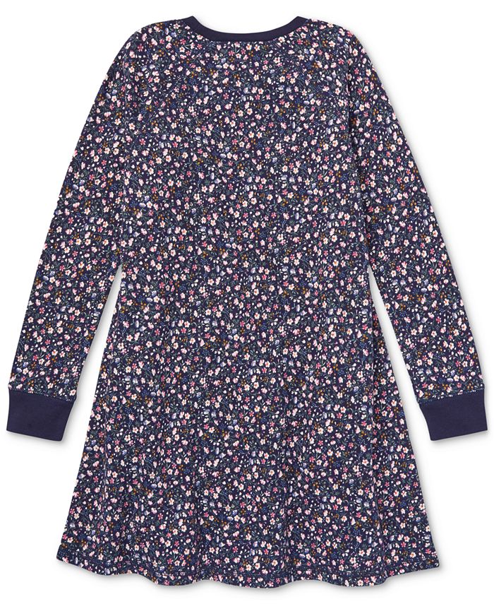 Polo Ralph Lauren Big Girls Floral-Print Cotton French Terry Dress - Macy's