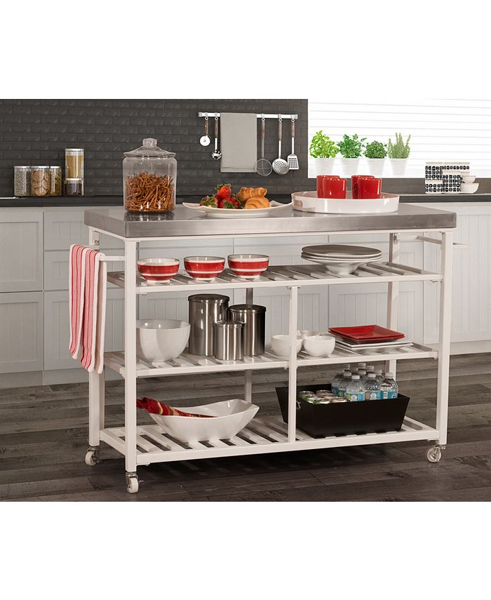 Hillsdale Kennon Kitchen Cart with Stainless Steel Top Macy's