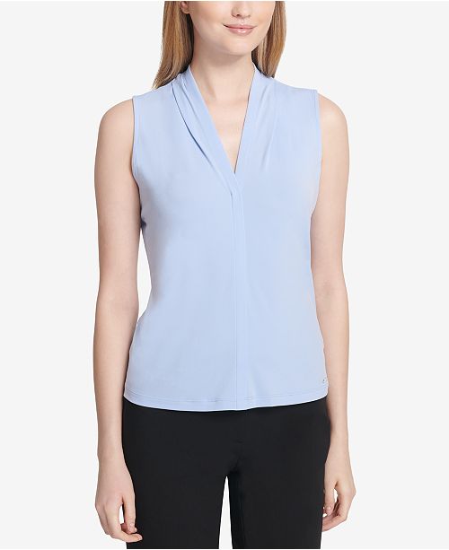 Calvin Klein Pleated Blouse & Reviews - Tops - Women - Macy's