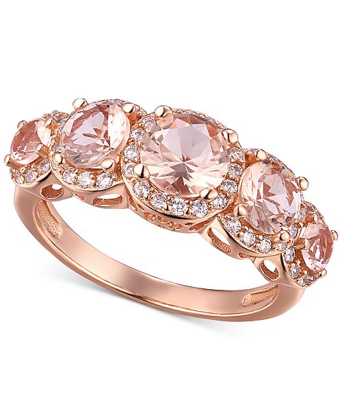 Macy S Cubic Zirconia Sterling Silver Morganite Multi Stone
