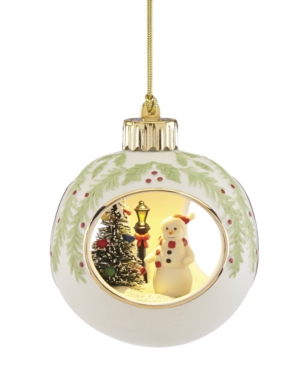 Lenox Lit Snowman Scene 3D Ball Ornament