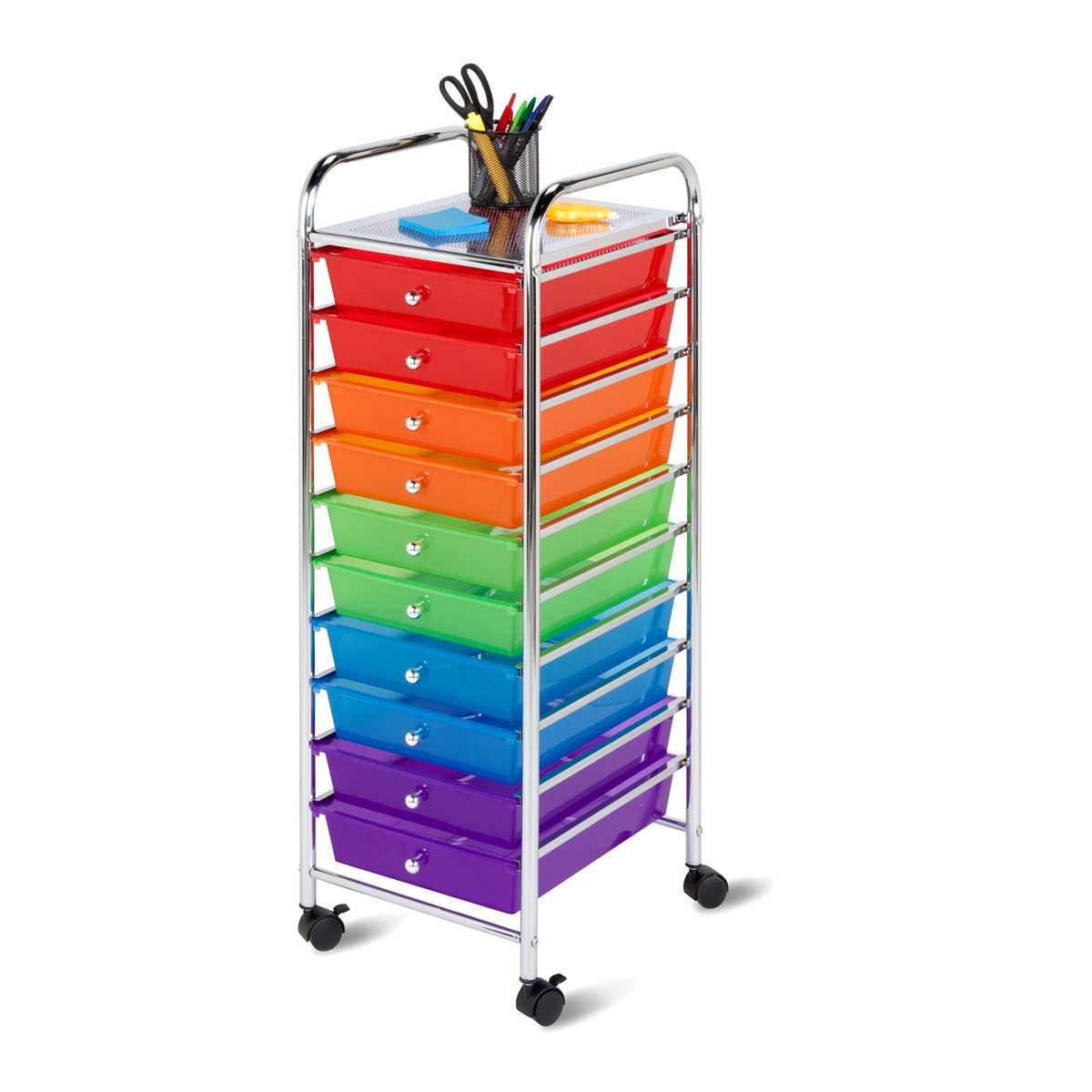 Honey Can Do - 10 Drawer Multi-colored Storage Cart