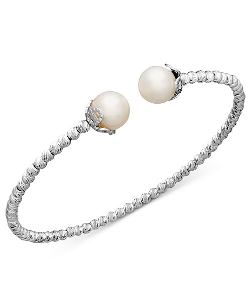 Macy's Pearl Bracelet, Sterling Silver Cultured Freshwater Pearl ...