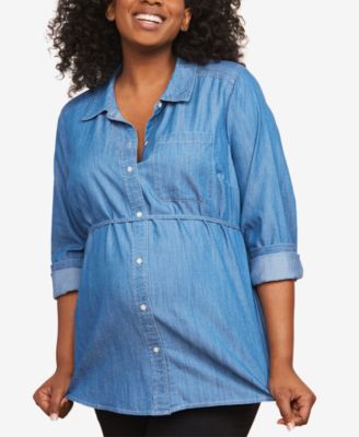 Motherhood Maternity - Maternity Plus Size Chambray Tunic