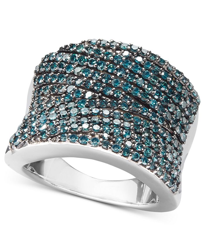 Blue diamond pave 2025 ring