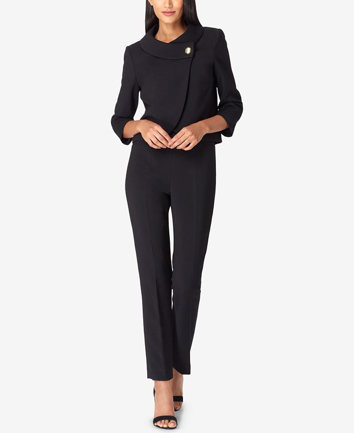 Tahari Asl Button Collar Pantsuit Macys 