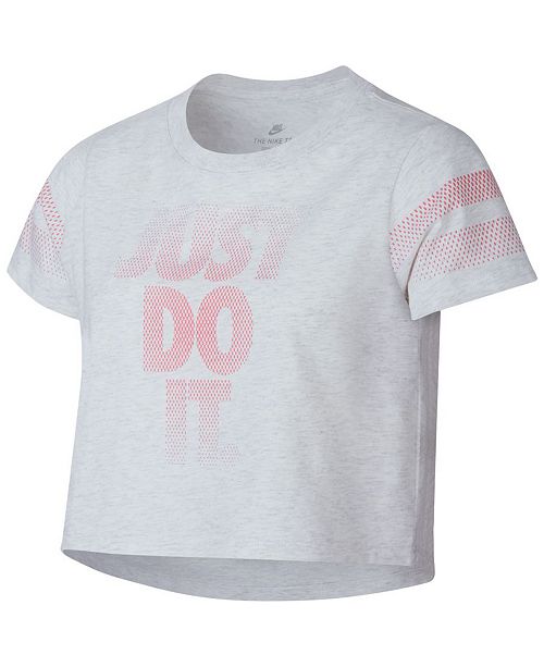 Nike Big Girls Just Do It Graphic Crop Top Cotton T Shirt