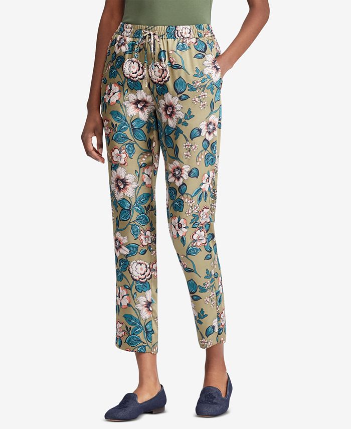 Lauren Ralph Lauren Floral-Print Twill Pants - Macy's