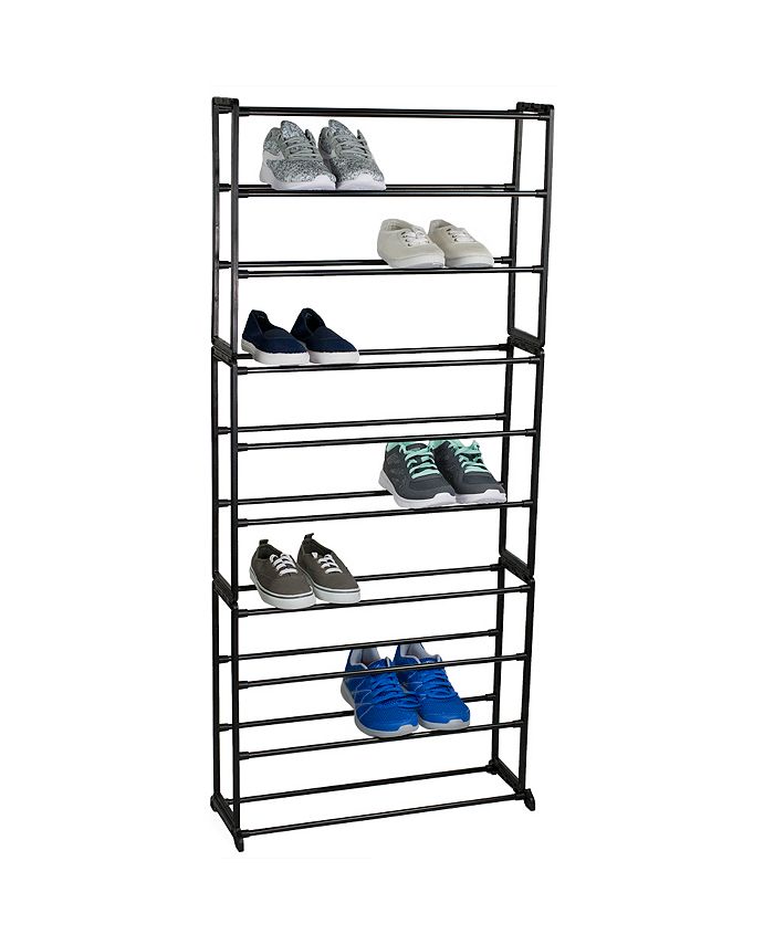 Sunbeam 50 Pair Shoe Rack - Black