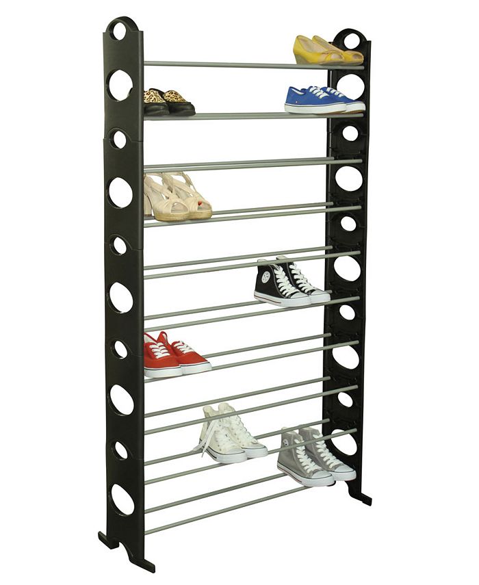Home Basics 50 Pair Metal Shoe Rack, Black Macy's