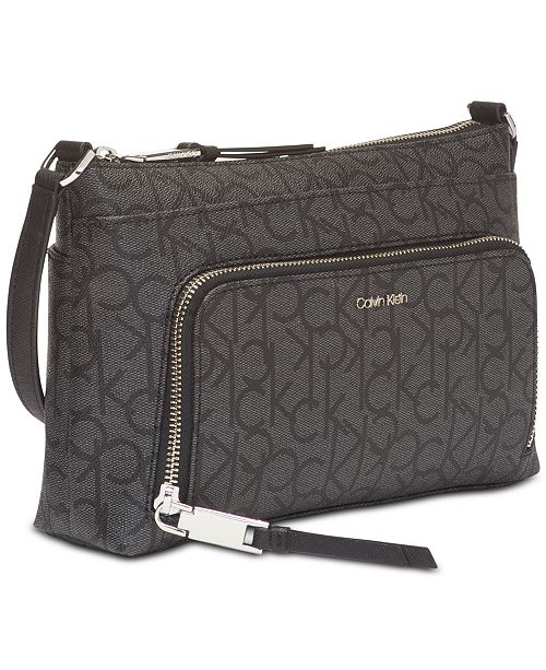 Calvin Klein Lily Signature Crossbody & Reviews - Handbags ...
