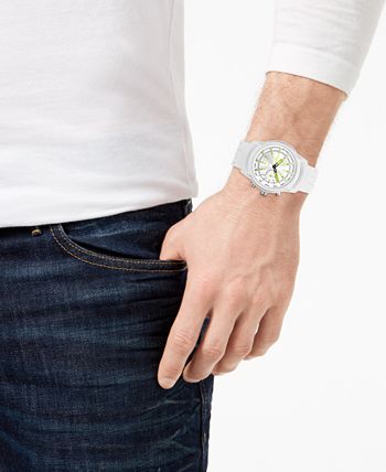 Diesel ON Men s Armbar White Silicone Strap Hybrid Smart Watch