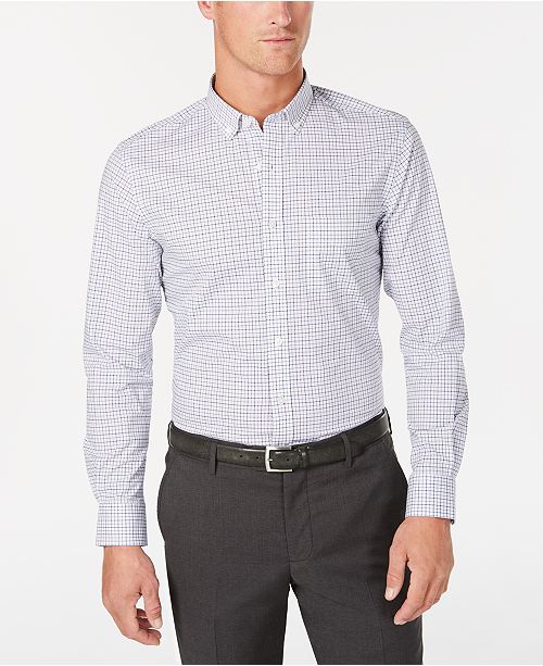 Club Room Men S Micro Windowpane Performance Shirt Created For
