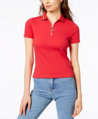 zip up polo shirt womens