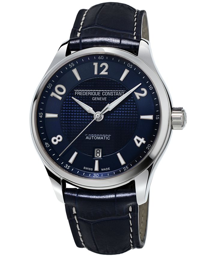 Frederique Constant - Men's Swiss Automatic Runabout Blue Leather Strap Watch 42mm