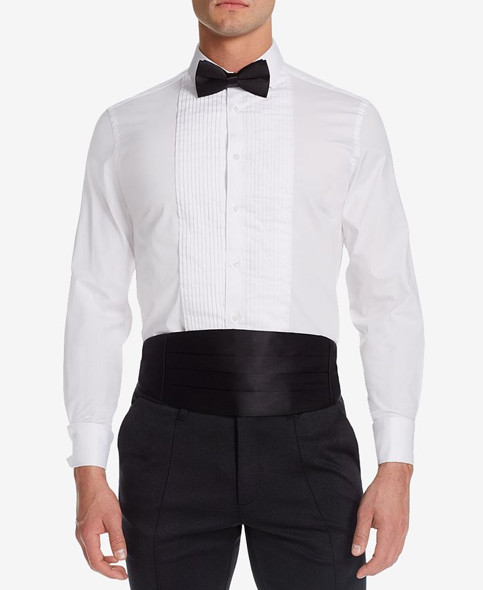 MICHELSONS OF LONDON Men's Slim-Fit Stretch Pleated Bib French Cuff Tuxedo  Shirt - Macy's