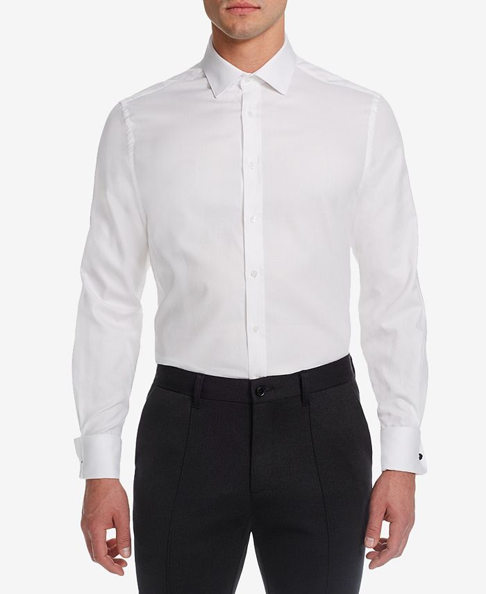 MICHELSONS OF LONDON Men's Slim-Fit Solid French Cuff Tuxedo Shirt - Macy's