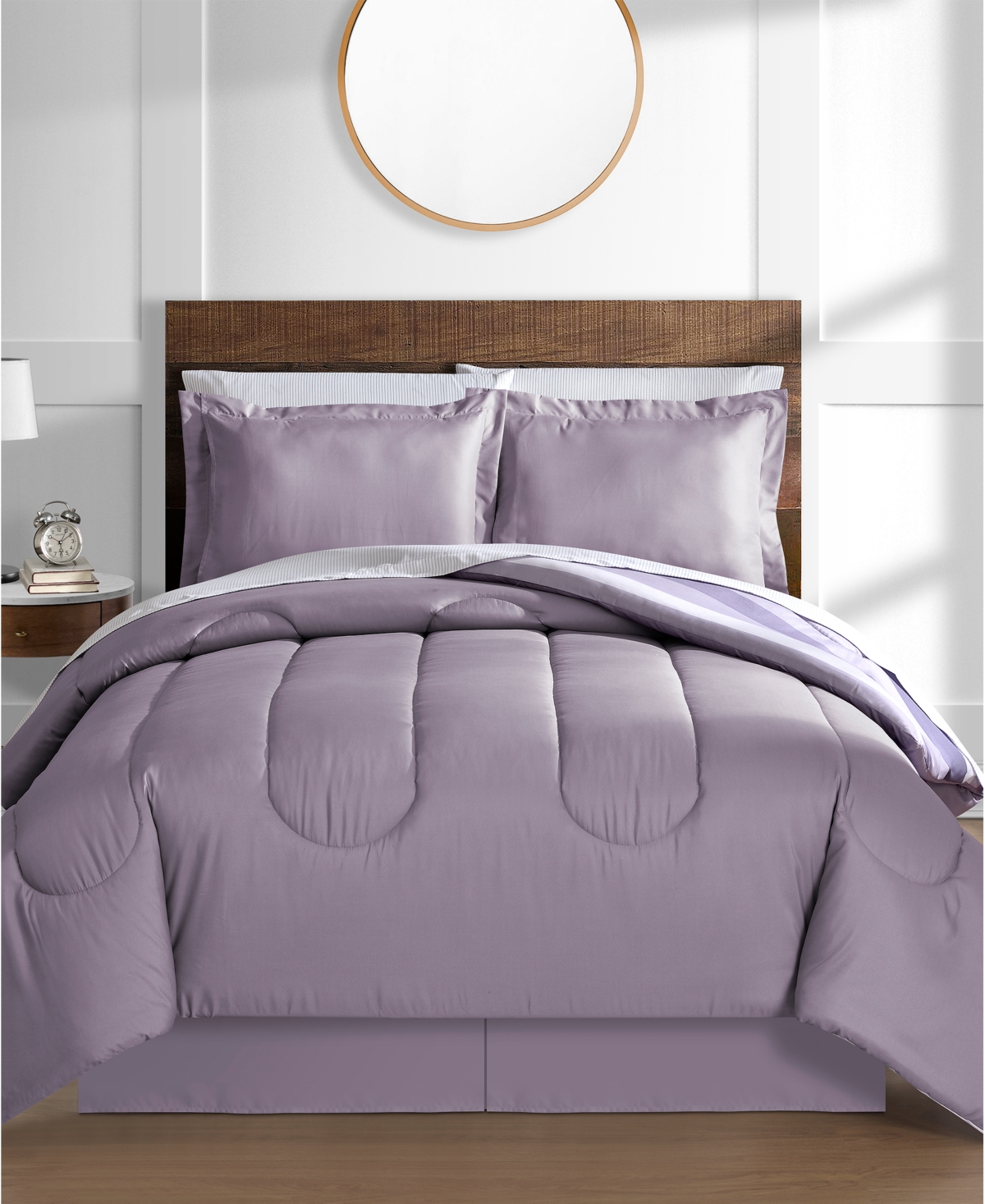 Austin Stripe/Solid Reversible 8 Pc. Comforter Set