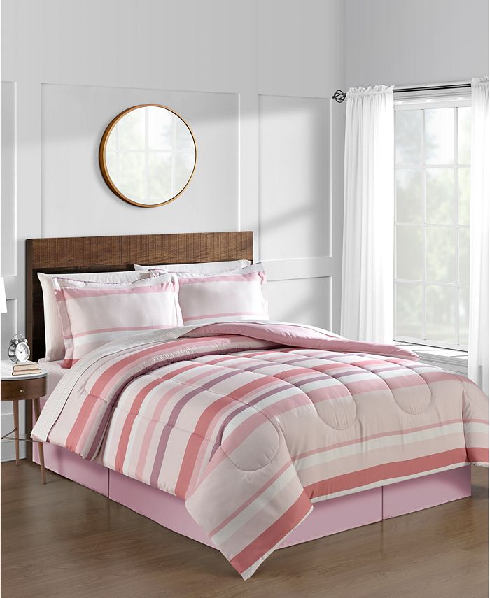 Fairfield Square Collection Austin Stripe/Solid Reversible 8 Pc ...