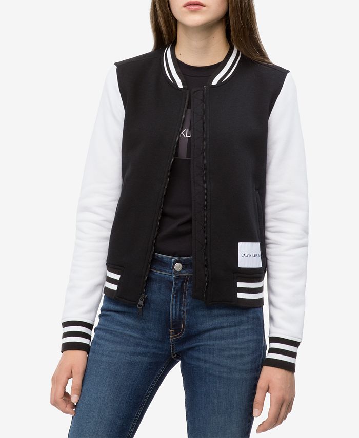 woede Steken geweten Calvin Klein Jeans Varsity Bomber Jacket & Reviews - Jackets & Vests -  Juniors - Macy's