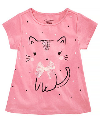 First Impressions Toddler Girls Kitty Graphic Cotton T-Shirt, Created ...