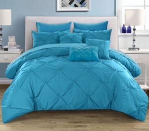 Chic Home Hannah 10 Piece Queen Comforter Set Bedding In Blue