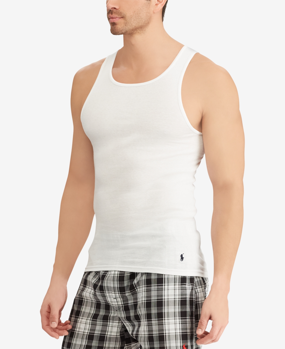Shop Polo Ralph Lauren Men's Cotton Undershirt Tank Top 5-pack In White Pack
