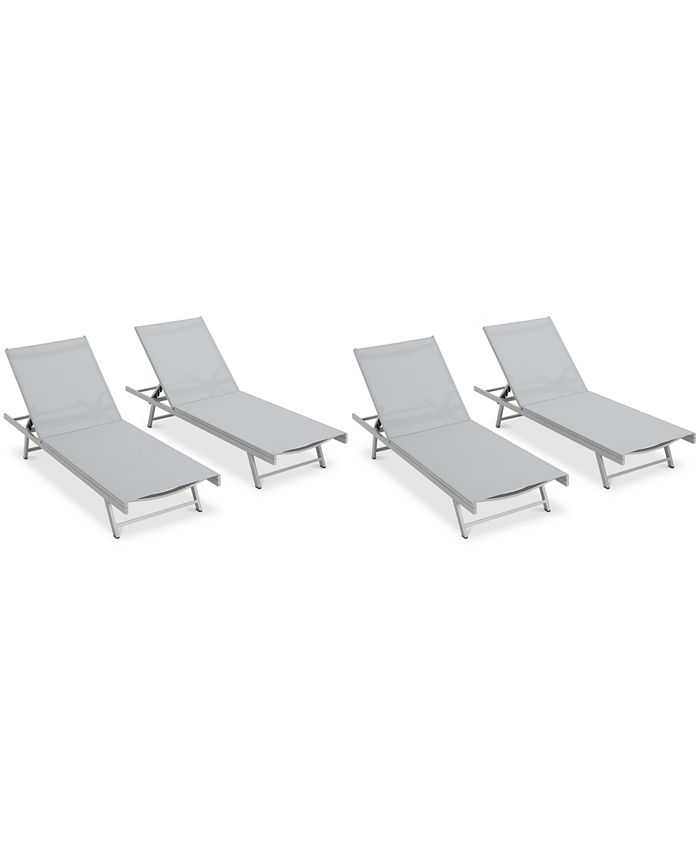 Noble House - Buxton Chaise Lounge (Set of 4), Quick Ship