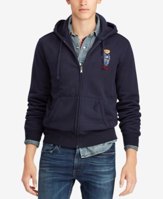 polo hoodie with bear