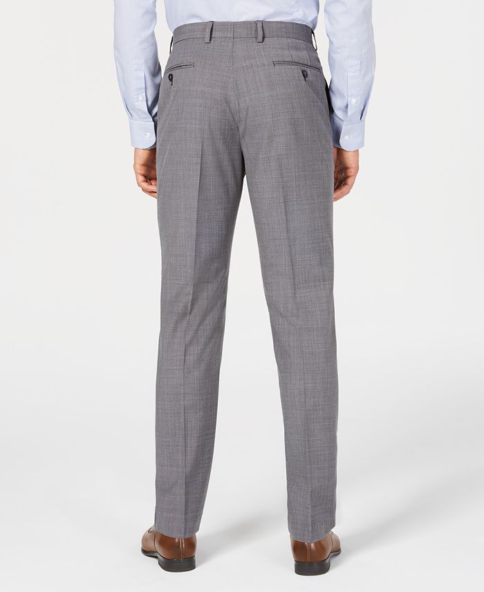 Vince Camuto Men's Slim-Fit Stretch Gray Textured Solid Wool Suit - Macy's