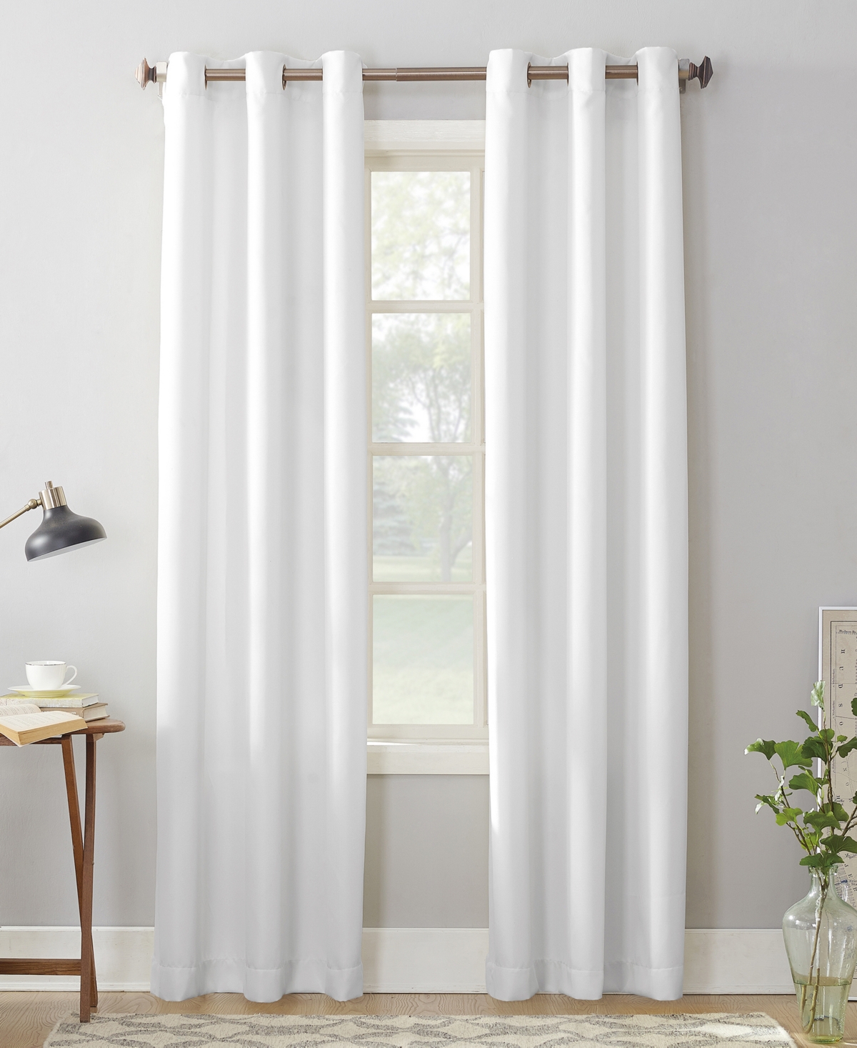 No. 918 Montego 48'' X 108'' Grommet Top Curtain Panel In White