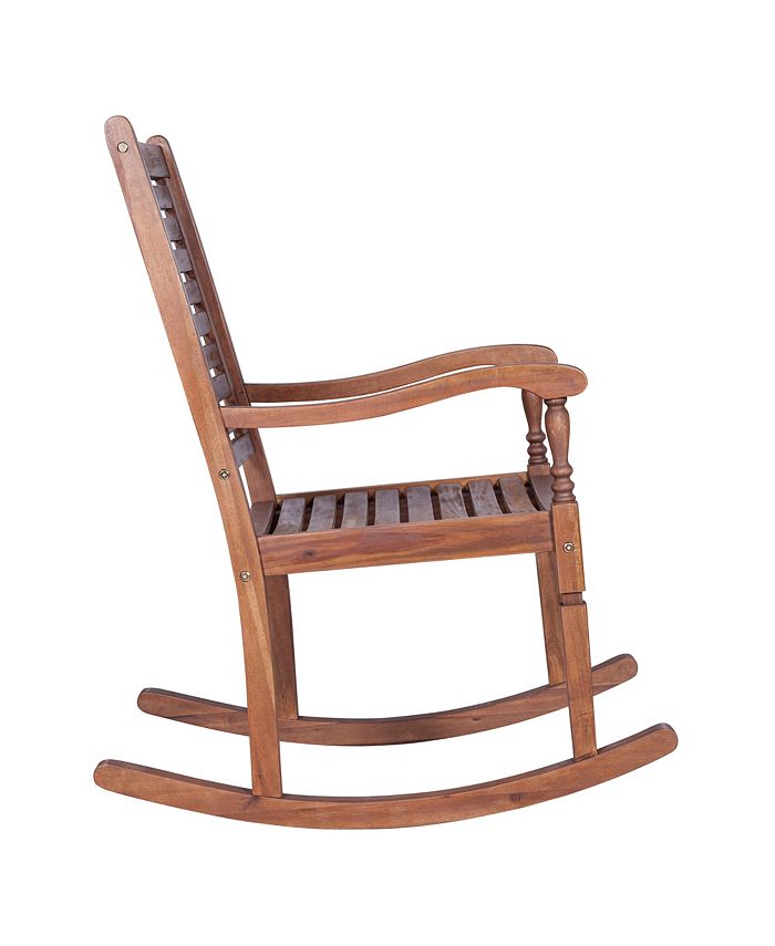 Walker Edison Solid Acacia Wood Outdoor Patio Rocking Chair Macy's