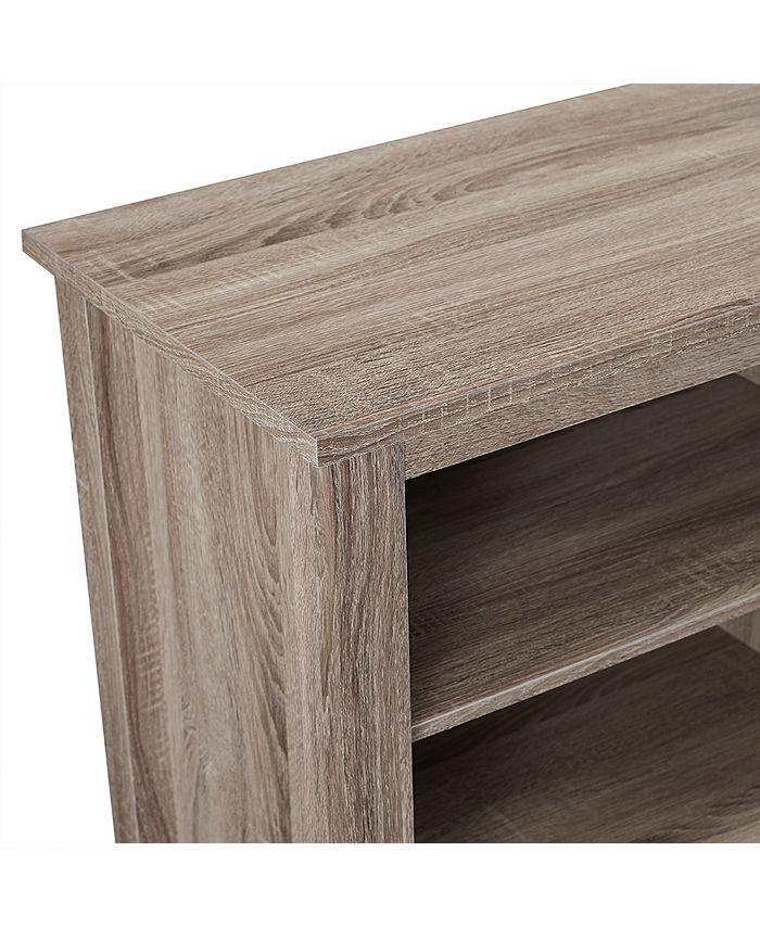 Walker Edison 70" Wood Media TV Stand Console with Fireplace