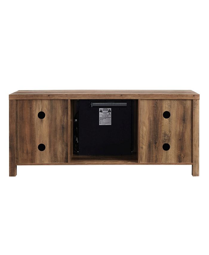 Walker Edison 58" Barn Door Fireplace TV Stand Rustic Oak Macy's