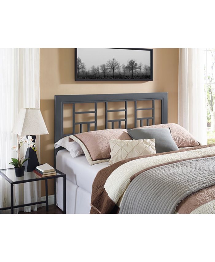 Walker Edison Queen Metal Square Headboard Gun Metal Grey Macy's